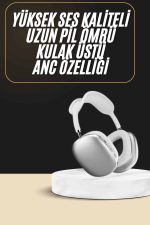 2025 Model Kulak Üstü Kablosuz Bluetooth Kulaklık Gürültü Azalta Uzun Pil - Görsel 2