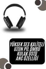 Kulak Üstü Kablosuz Bluetooth Kulaklık Yumuşak Süngerli SD Kart Girişli - Görsel 2