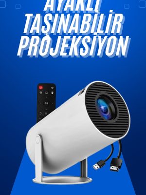 Taşınabilir Projeksiyon Ayaklı Projektör Android Uyumlu HDMI Girişli