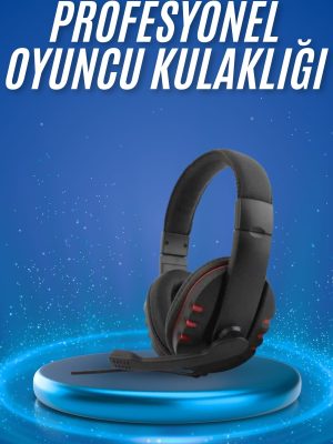 Oyuncu Kulaklığı Kulak Üstü Kablolu Stereo Mikrofonlu Yumuşak Kulak Yastığı
