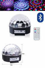 Küre Disko Topu Müzik Çalar Renkli Lazer Işıklı Bluetooth Disko Parti Işığı Kumandalı - Görsel 2