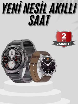 Akıllı Saat Çelik Kordon Çağrı Cevaplama Amoled Ekran Titreşimli Uyku ve Sağlık Takibi