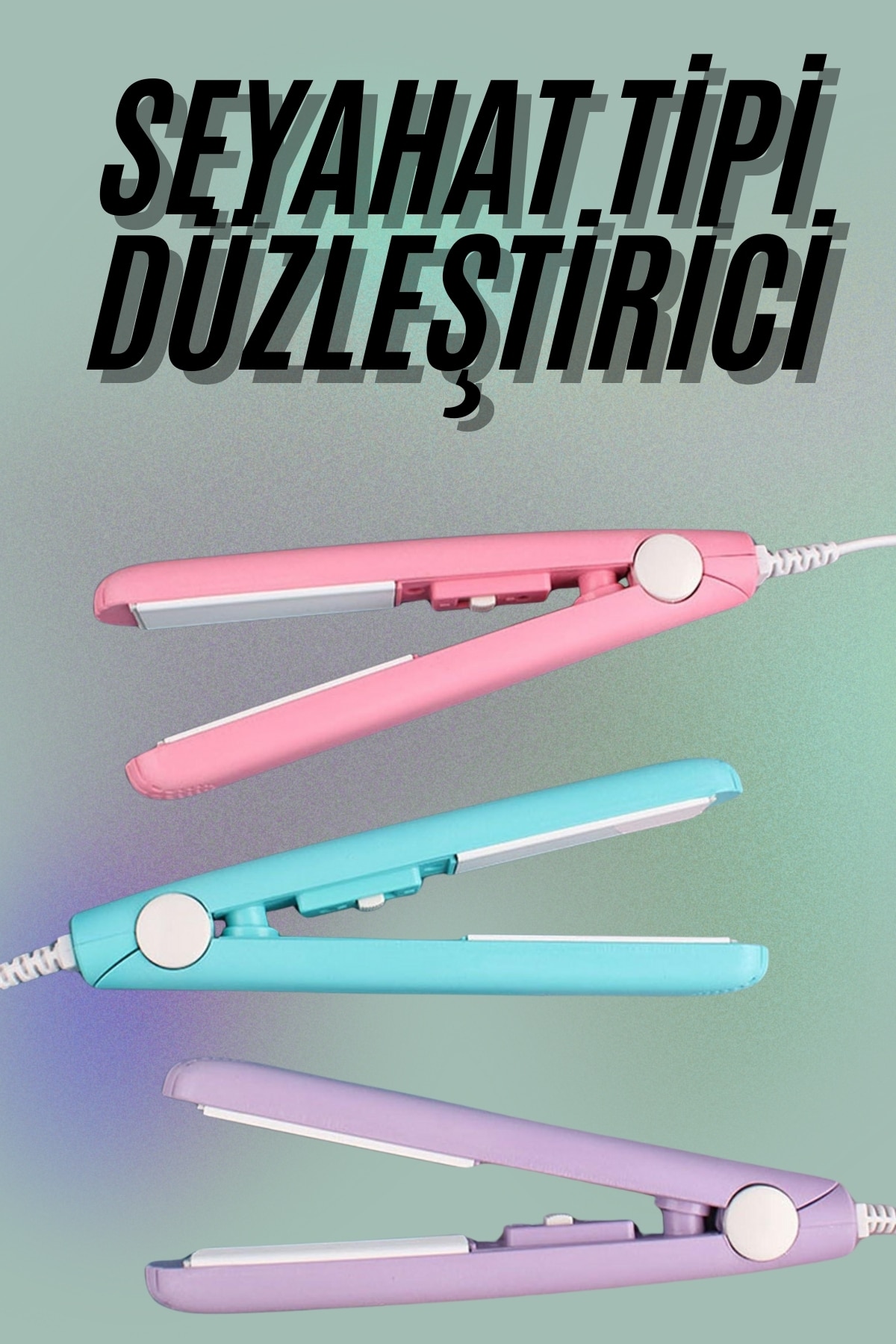 1215365_1-134.jpg Mini Düzleştirici Seramik Kaplama Seyahat Tipi Elektriklenme Karşıtı - Görsel 1