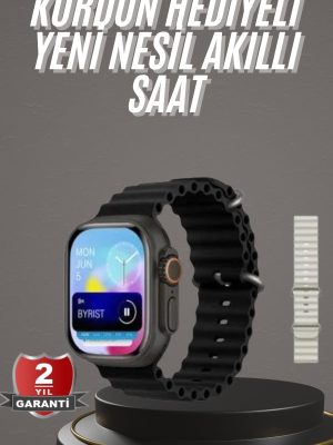 2025 Model Akıllı Saat Çift Kordon Ios Ve Android Arama Cevaplama Sesli Asistan