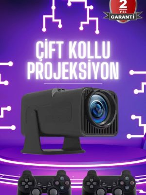 Çift Kollu Projeksiyon Taşınabilir Game Projektör Full Hd 1080P 4k Projeksiyon Gamepad