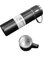 Termos Seti 3'lü Bardak Seti Isı Dayanıklı Siyah Paslanmaz Çelik Vakumlu - Görsel 5