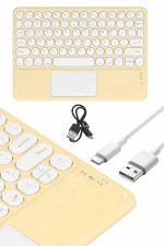 Android ve İOS Uyumlu Bluetooth Klavye Touchpad Slim Kablosuz Wifi Q Klavye - Görsel 3
