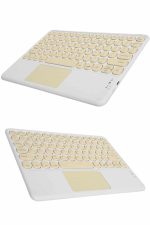 Touchpad Tüm Cihazlara Uyumlu Bluetooth Klavye Touchpad Slim Kablosuz Wifi Q Klavye - Görsel 4