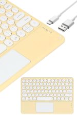 Touchpad Uyumlu Bluetooth Klavye Slim Kablosuz Wifi Q Klavye - Görsel 3
