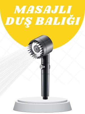 Duş Başlığı Yüksek Basınçlı Masaj Taraklı 3 Kademeli