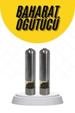 Baharat Öğütücü Paslanmaz Ayarlanabilir Otomatik Pilli Işıklı Tuz & Karabiber