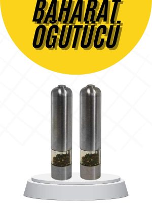 Baharat Öğütücü Paslanmaz Ayarlanabilir Otomatik Pilli Işıklı Tuz & Karabiber