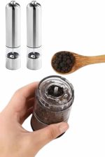 Baharat Öğütücü Paslanmaz Ayarlanabilir Otomatik Pilli Işıklı Tuz & Karabiber - Görsel 2