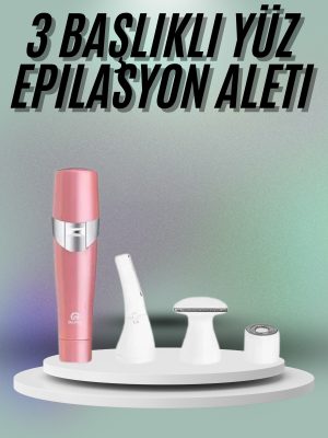 Yüz, Kaş ve Tüm Vücut Epilasyon Aleti3 Başlıklı Epilatör Tüm Cilt Tiplerine Uygun