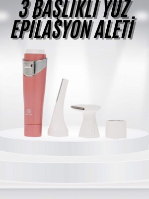 3 Başlıklı Yüz Kaş Epilasyon Aleti Değiştirilebilir Başlık Hassas Ciltlere Uygun