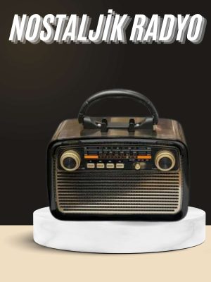 Nostaljik Radyo Bluetooth Bağlantılı Müzik Kutusu Ahşap