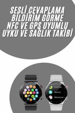 Akıllı Saat Uyku ve Sağlık Takibi NFC Uyumlu Bluetoooth Bağlantılı Android İOS Uyumlu - Görsel 2