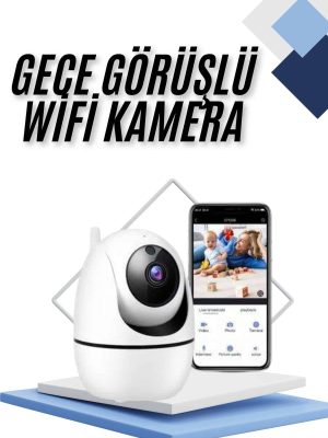 Kablosuz Wifi Destekli Akıllı Güvenlik Kamerası Hareket Sensörlü