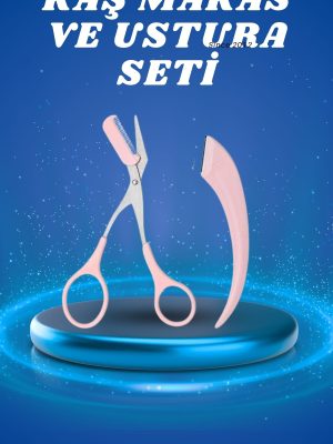 Profesyonel Taraklı Kaş Usturası ve Kaş Makası Bıyık Alma Kaş Usturası