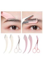 Taraklı Kaş Bıyık Makası Ve Kaş Ustura Seti Kaş Bıyık Tüy Alma Epilasyon Aleti 2'li Set - Görsel 4
