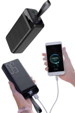 Taşınabilir Powerbank 50.000 mAh 4 Girişli Hızlı Şarj Led Göstergeli Fenerli Şarj - Görsel 2