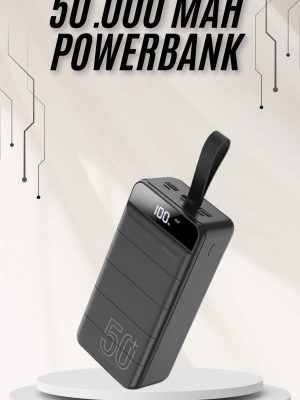 Powerbank Çoklu Şarj Girişi 50.000 Mah Taşınabilir Dijital Göstergeli