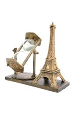Retro Eyfel Kulesi Ve Kum Saati Dekoratif Ahşap Görünümlü Masa Biblosu - Görsel 3