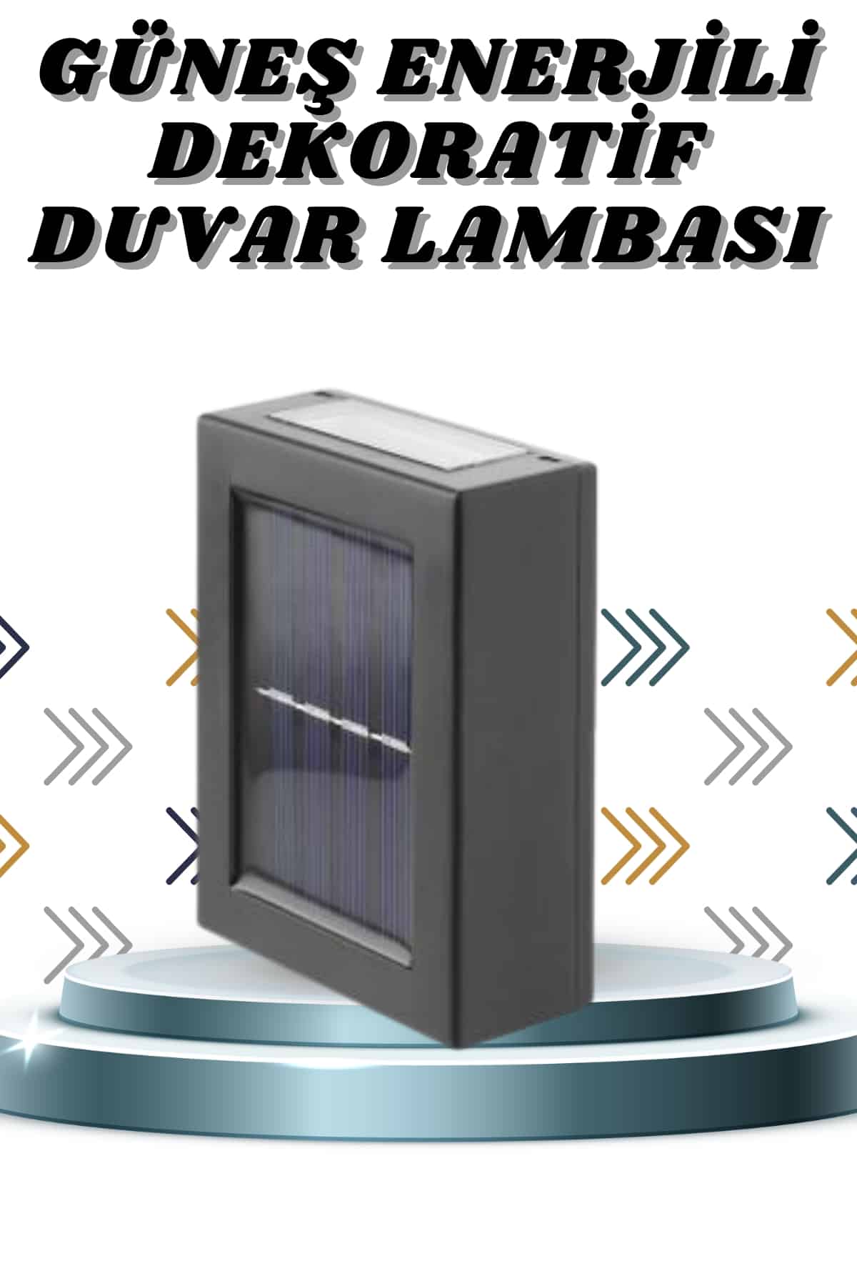 1215494_11-39.jpg Solar Lamba Dekoratif Aplik Su Geçirmez Led Işıklı Duvar Lambası - Görsel 1