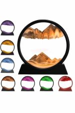 7 Inç Mavi Orta Boy Dekoratif Yuvarlak Şık Kum Tablosu Modern Dekoratif Süs - Görsel 2