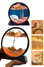 Kum Saati Yuvarlak Şık Kum Tablosu Dekoratif Kum Sulu Kum Saati - Görsel 4