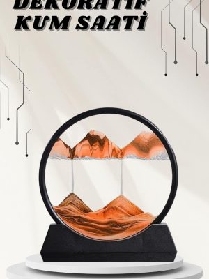 Dekoratif Kum Sulu Kum Saati Yuvarlak Şık Kum Tablosu Kum Saati Şeklinde Kum Tablo