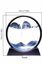 Dekoratif Kum Sulu Kum Saati Yuvarlak Şık Kum Tablosu Kum Saati Şeklinde Kum Tablo - Görsel 2