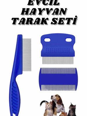 Evcil Hayvan Bit Tarağı Seti Paslanmaz Çelik Bıçaklı 4'lü Set