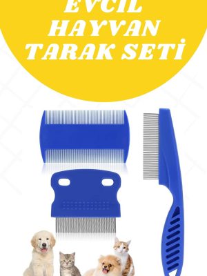 Evcil Hayvan Tarak Seti 4'lü Bit Tarağı Ked Köpek Tüyüne Uygun