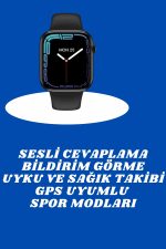 Akıllı Saat Nabız Ölçebilen Adımsayar Kalori Hesaplama Tema Değiştirme GPS Uyumlu - Görsel 2