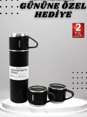 3 Bardaklı Termos Seti Anneler Gününe Özel Hediye Taşınabilir Sızdırmaz Isı Koruyucu