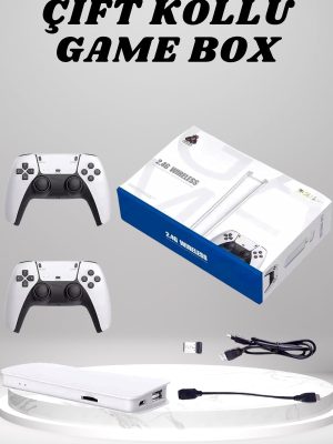 4K 3D HD Görüntü Kaliteli Kablosuz Çift Kollu 20.000 Oyunlu Retro Oyun Konsolu TV Box