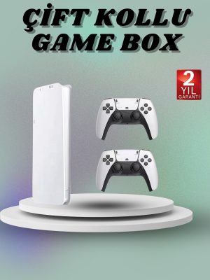 Game Box 3D Çift Oyun Kollu 4K HD Ekran 20000'den Fazla Oyun Seçeneği 2.4G Kablosuz