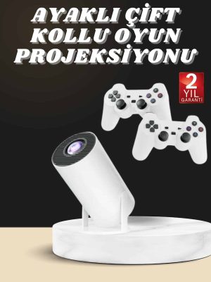 Projeksiyon Cihazı Video Oyun Konsolu Projektör Taşınabilir Ayaklı Çift Kollu 4K Çözünürlüklü