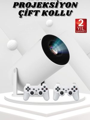 Ayaklı Oyun Projeksiyonu Çift Kollu Taşınabilir Sinema Projektörü
