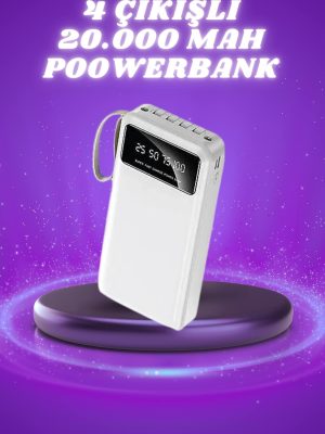 Powerbank Şarj Cihazı 4 Çıkışlı 20.000 MAH Powerbank Taşınabilir Çoklu Giriş