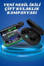 İkili Bluetooth Kulaklık Dijital Göstergeli Uzun Pil Ömrü Yüksek Ses Kaliteli