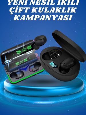 İkili Bluetooth Kulaklık Dijital Göstergeli Uzun Pil Ömrü Yüksek Ses Kaliteli