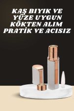 KAŞ BIYIK VE YÜZ EPİLASYON ALETİ VE TİTREŞİMLİ YÜZ TEMİZLEME MASAJ ALETİ İKİLİ SET - Görsel 2
