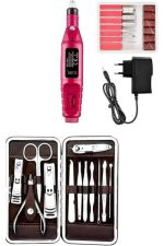 Elektrikli Manikür Pedikür Seti İkili Set 12 Parça Tırnak Bakımı Törpü Protez Çıkarma - Görsel 3