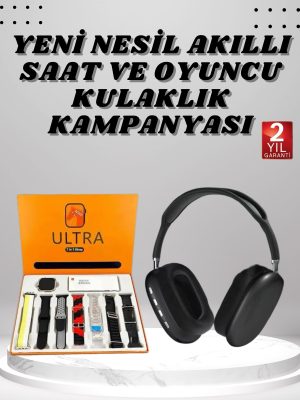 Boyun Bantlı Kulaklık ve 7 Kordonlu Yeni Nesil Akıllı Saat Kampanyası Yüksek Ses Kaliteli