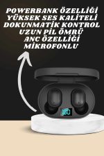 Dijital Göstergeli Kulaklık ve 7 Kordonlu Akıllı Saat Android ve İOS Uyumlu Uyku Takibi Sesli Görüşme - Görsel 2