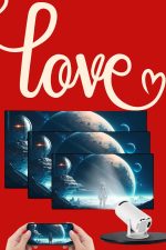 Sevgiliye Özel Hediye Ayaklı Sinema Projektörü Projeksiyon - Görsel 4