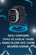 Akıllı Saat Bluetooth Bağlantılı NFC ve GPS Uyumlu Nabız Ölçer Sesli Görüşme - Görsel 2