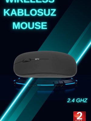 Siyah Wireless Kablosuz Sessiz Mouse Bluetooth Bağlantılı